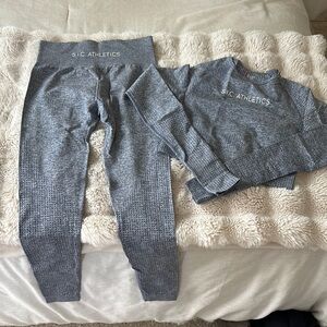 SIC Athletics heather/ blue Textured Leggings and Top Set